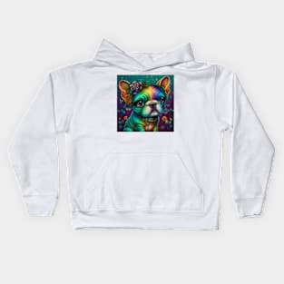 Psychedelic bulldog Kids Hoodie